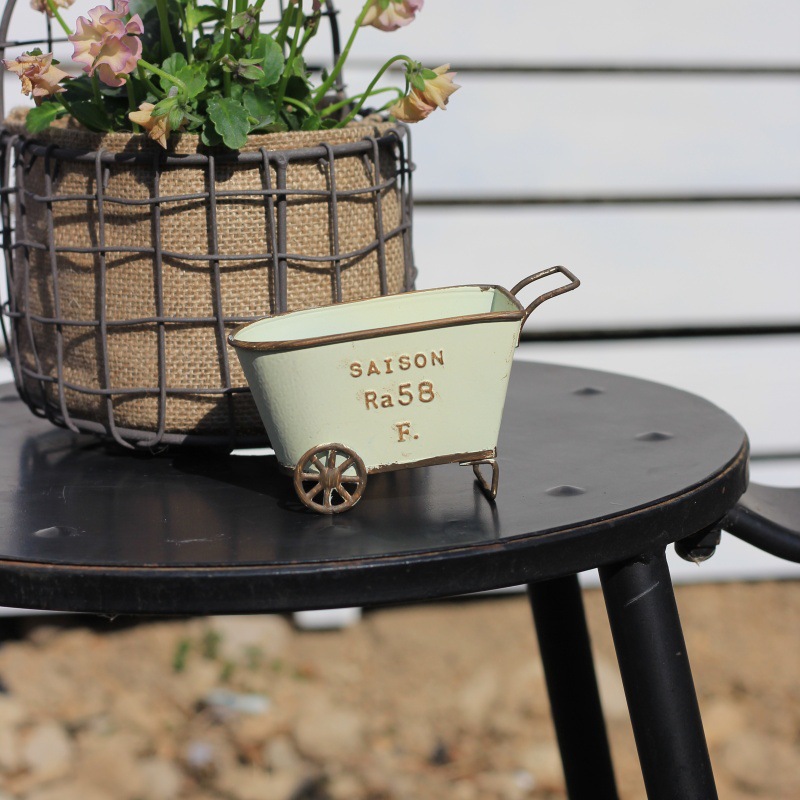 Vintage Iron Two-Wheel Cart Pl - огляд і ціна Pilea Peperomioides