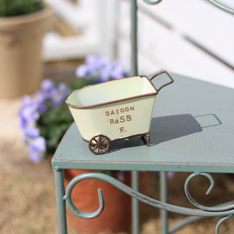Vintage Iron Two-Wheel Cart Pl - огляд і ціна Pilea Peperomioides