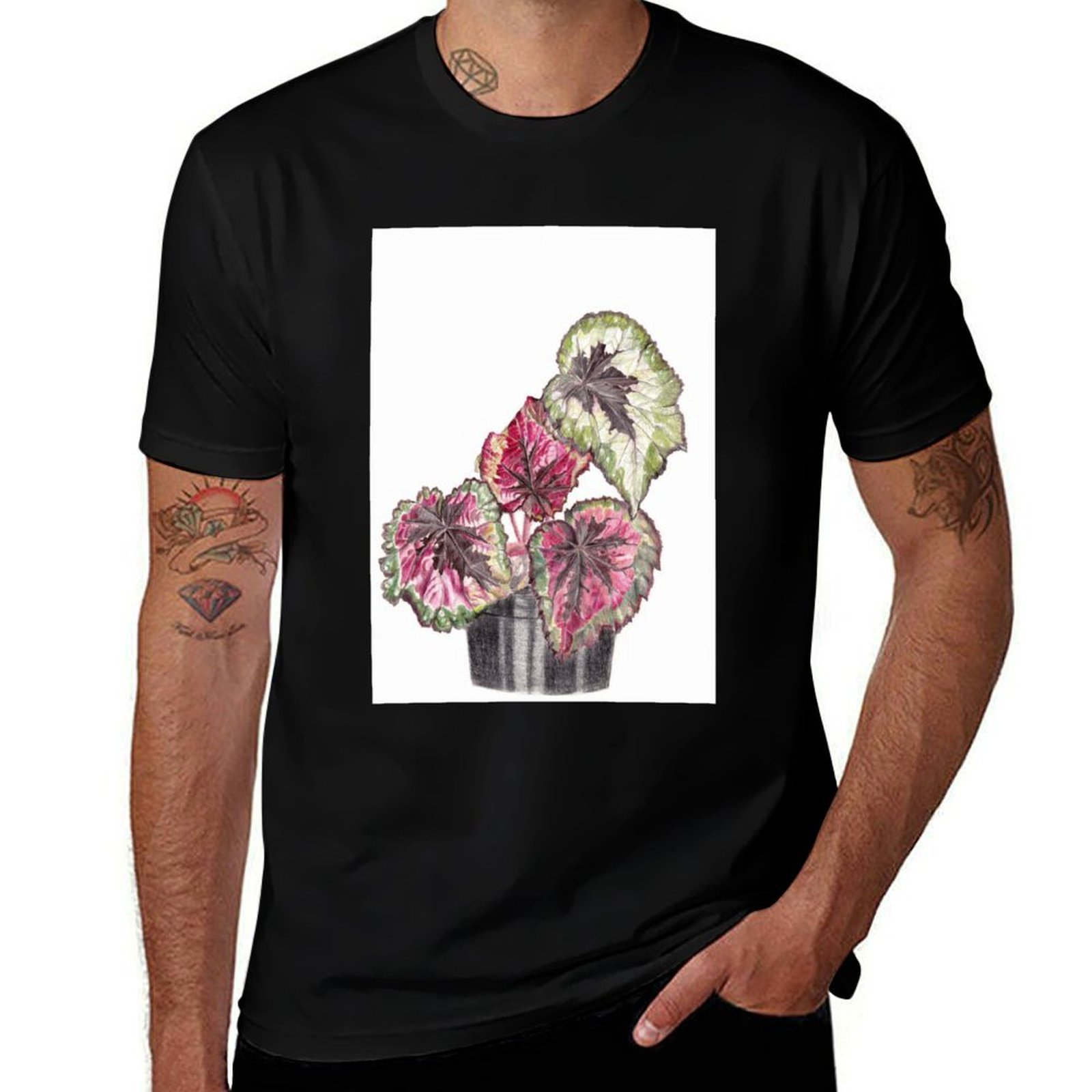 Begonia Rex T-Shirt Simple Gra - огляд і ціна Begonia Rex